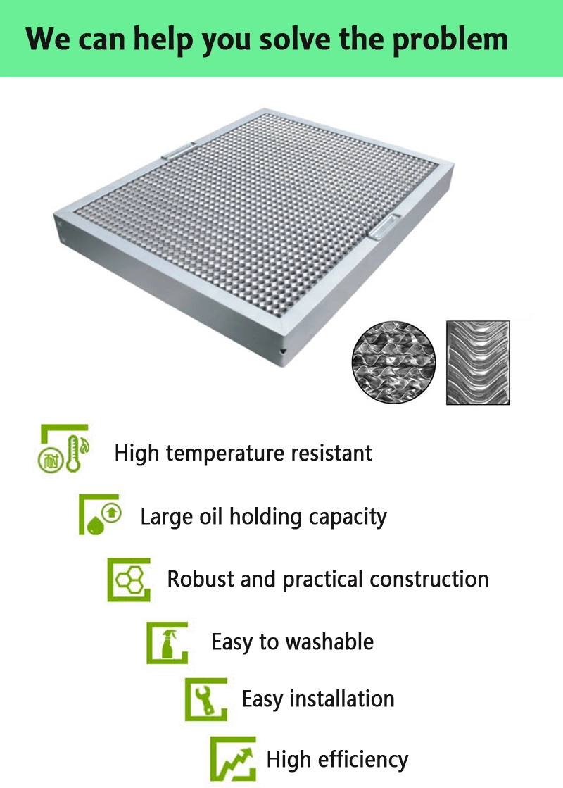 Depth 30/50 Low Resistance Premium Stainless Steel Aluminum 495X495X50 Baffle Filter